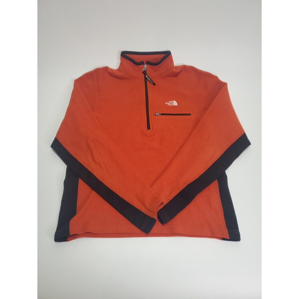 The North Face Men's 1/2 Zip‎ Long Sleeve Sweater, Small, Orange/Black